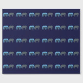 Blaues Elefant-Packpapier Geschenkpapier (Flach)