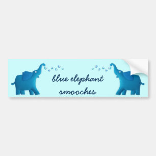 blaues Elefantenherz Autoaufkleber