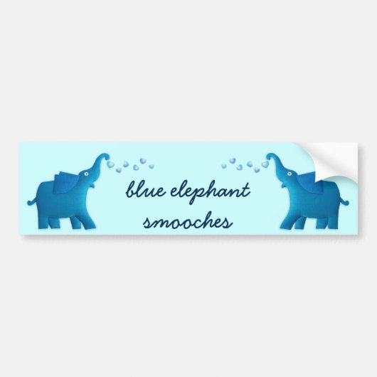 blaues Elefantenherz Autoaufkleber (Vorne)