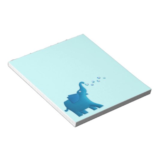 blaues Elefantenherz Notizblock (angewinkelt)