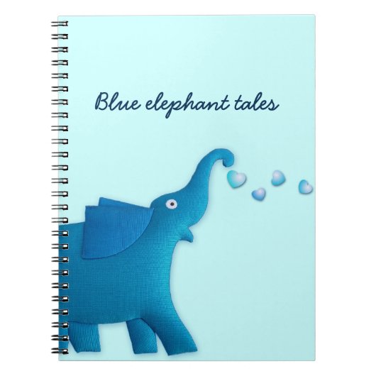 blaues Elefantenherz Notizblock (Vorderseite)