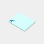 blaues Elefantenherz Post-it Klebezettel (angewinkelt)
