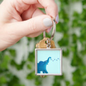 blaues Elefantenherz Schlüsselanhänger (Hand)