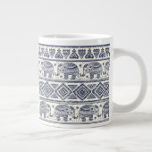 Blaues Elefantenmuster Jumbo-Tasse (Rechts)