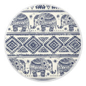 Blaues Elefantenmuster Keramikknauf (Vorderseite)