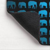 Blaues Elefantenmuster Mousepad (Ecke)