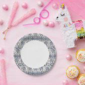 Blaues Elefantenmuster Pappteller (Party)