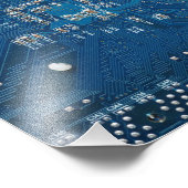 blaues elektronisches Leiterplatten-Computermuster Fotodruck (Ecke)