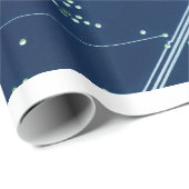 blaues elektronisches Leiterplatten-Computermuster Geschenkpapier (Rolleneckpunkt)