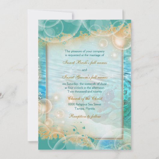 Blaues Elfenbein Einladung (Rückseite)