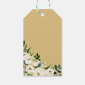 Blaues Elfenbein, weißes Blumengeschenk Geschenkanhänger (Rückseite)