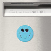Blaues Emoji-Gesicht lächelnd Magnet (In Situ (Geschirrspüler))