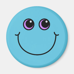 Blaues Emoji-Gesicht lächelnd Magnet