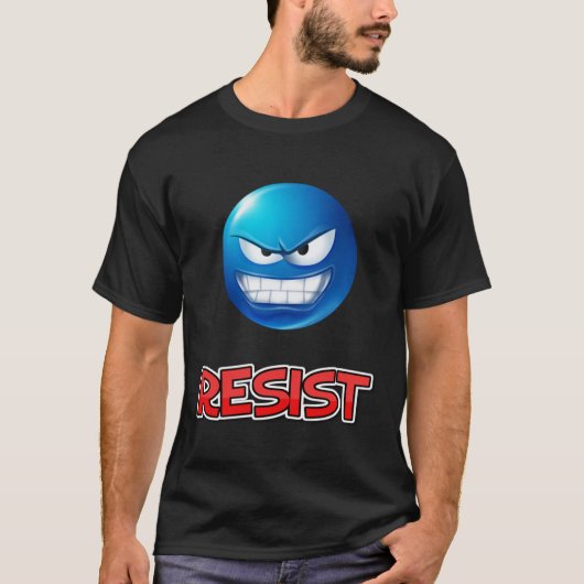 blaues emoji, widerstehen T-Shirt (Vorderseite)