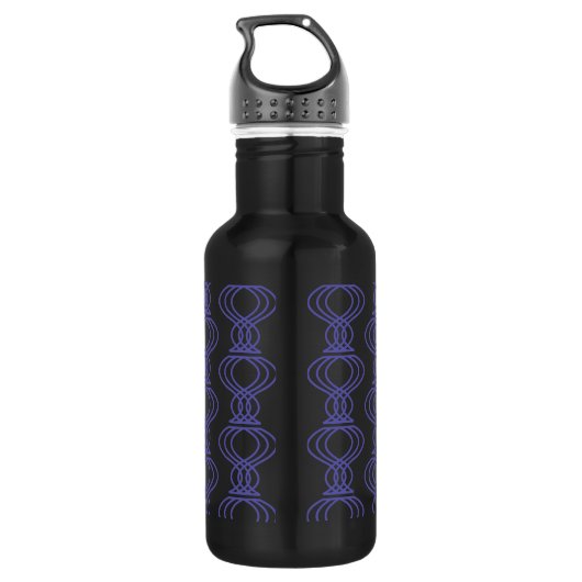 Blaues Endmuster Edelstahlflasche (Rückseite)