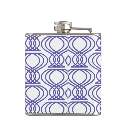 Blaues Endmuster Flachmann (Rückseite)