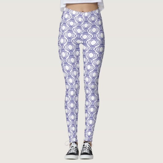 Blaues Endmuster Leggings (Vorderseite)