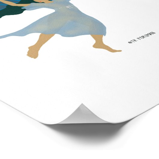 Blaues Engelgemälde von TR Forsman Poster (Ecke)