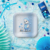 Blaues Entenpapier Pappteller (Party)