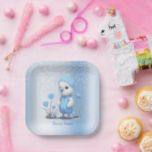 Blaues Entenpapier Pappteller (Party)