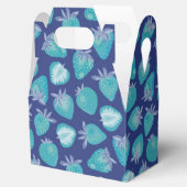 Blaues Erdbeermuster Geschenkschachtel (Geöffnet)