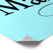 Blaues Essen, trinken und Verheiratet signieren Poster (Ecke)