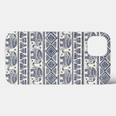 Blaues ethnisches Elefant-Muster Case-Mate iPhone Hülle (Rückseite (Horizontal))