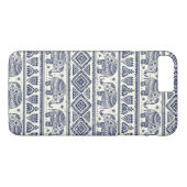 Blaues ethnisches Elefant-Muster Case-Mate iPhone Hülle (Rückseite (Horizontal))