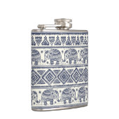 Blaues ethnisches Elefant-Muster Flachmann (Rechts)