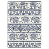 Blaues ethnisches Elefant-Muster Klemmbrett (Rückseite)