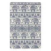 Blaues ethnisches Elefant-Muster Mini Klemmbrett (Rückseite)