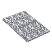 Blaues ethnisches Elefant-Muster Notizblock (Rechte Seite)