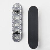 Blaues ethnisches Elefant-Muster Skateboard (Vorderseite)