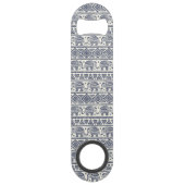 Blaues ethnisches Elefant-Muster Speed Flaschenöffner (Vorderseite)