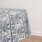 Blaues ethnisches Elefant-Muster Tischdecke (Beispiel)