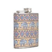 Blaues ethnisches Elefant-Stammmuster Flachmann (Rechts)