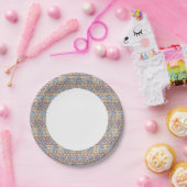 Blaues ethnisches Elefant-Stammmuster Pappteller (Party)