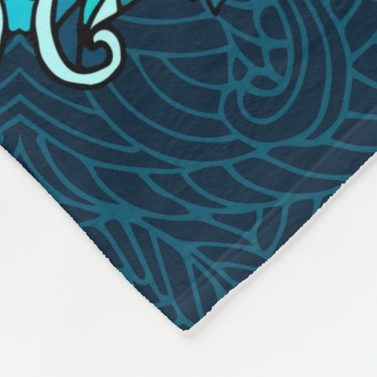 Blaues ethnisches Mandala. Raster-Kopie Fleecedecke (Ecke)