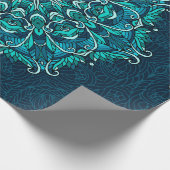 Blaues ethnisches Mandala. Raster-Kopie Geschenkpapier (Ecke)