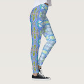 blaues ethnisches Muster des Fraktals Leggings (Rechts)