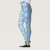 blaues ethnisches Muster des Fraktals Leggings (Links)