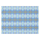 blaues ethnisches Muster des Fraktals Tischdecke (Vorderseite (Horizontal))