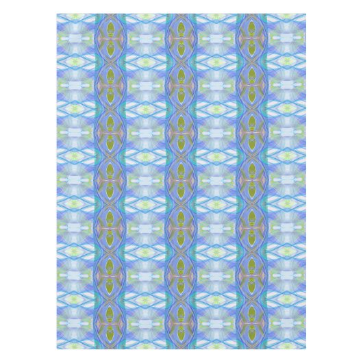 blaues ethnisches Muster des Fraktals Tischdecke (Vorderseite)