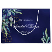 Blaues Eukalyptus-Brautparty Große Geschenktüte (Vorderseite)