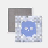 Blaues Eule 2 Zoll Magnet (Vorderseite/Rückseite)