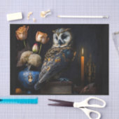 Blaues Eule und Blume Seidenpapier (Handwerk)