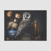 Blaues Eule und Blume Seidenpapier (Vorderseite)