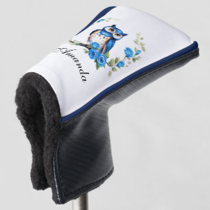 Blaues Eule und Rose Girl Golf Headcover