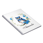 Blaues Eule und Rose Girl Notizblock (Rechte Seite)