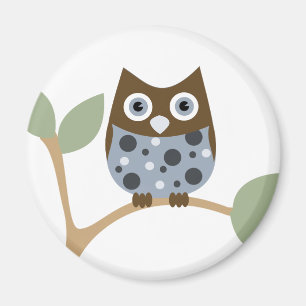 Blaues Eulen-Baby Magnet